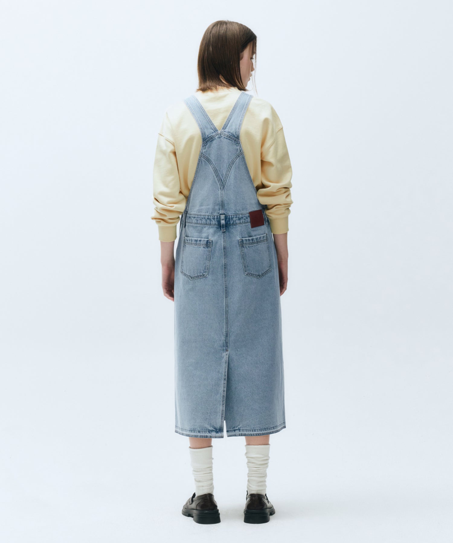 Marithe & Francois Girbaud - Classic Logo Denim Overall Skirt (Blue) product image 3 | TRAB K-Fashion Australia