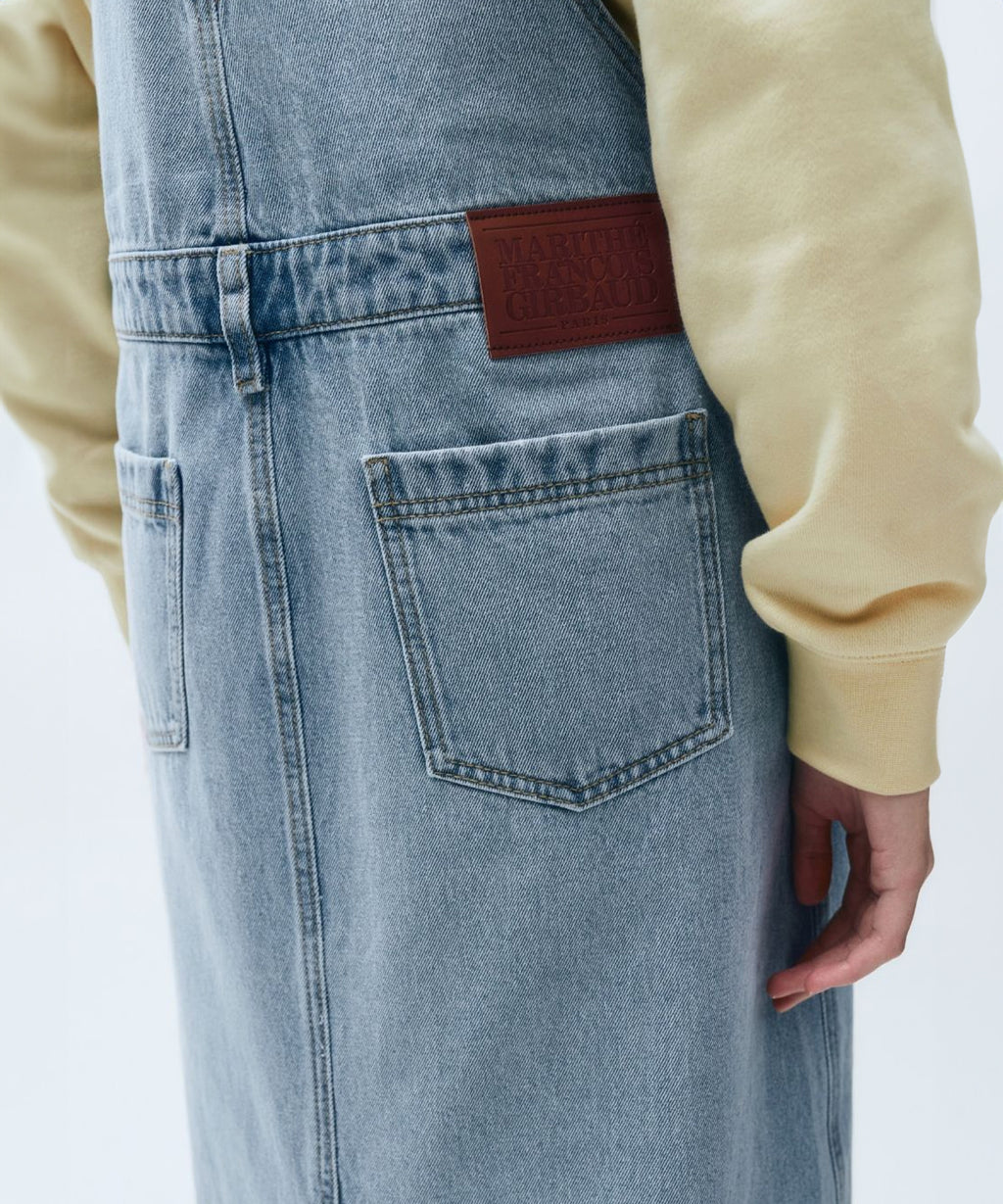 Marithe & Francois Girbaud - Classic Logo Denim Overall Skirt (Blue) product image 7 | TRAB K-Fashion Australia