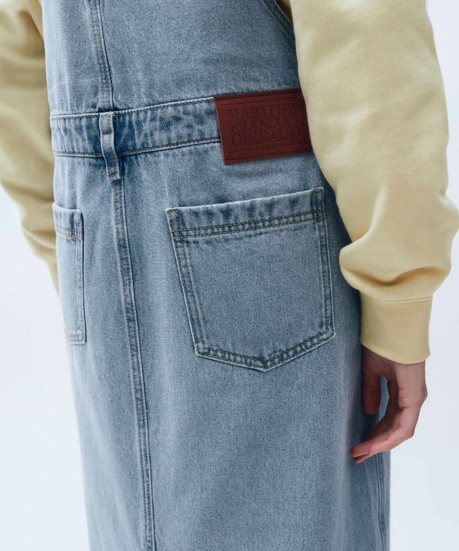 Marithe & Francois Girbaud - Classic Logo Denim Overall Skirt (Blue) product image 7 | TRAB K-Fashion Australia