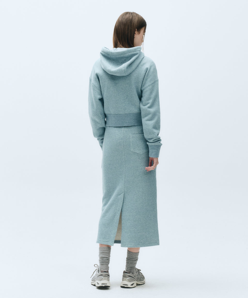 Marithe & Francois Girbaud - Classic Logo Melange Crop Hoodie Zipup (Blue) product image 6 | TRAB K-Fashion Australia