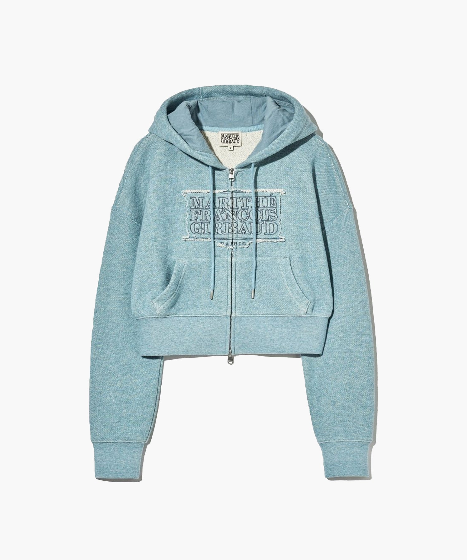 Marithe & Francois Girbaud - Classic Logo Melange Crop Hoodie Zipup (Blue) product image 9 | TRAB K-Fashion Australia
