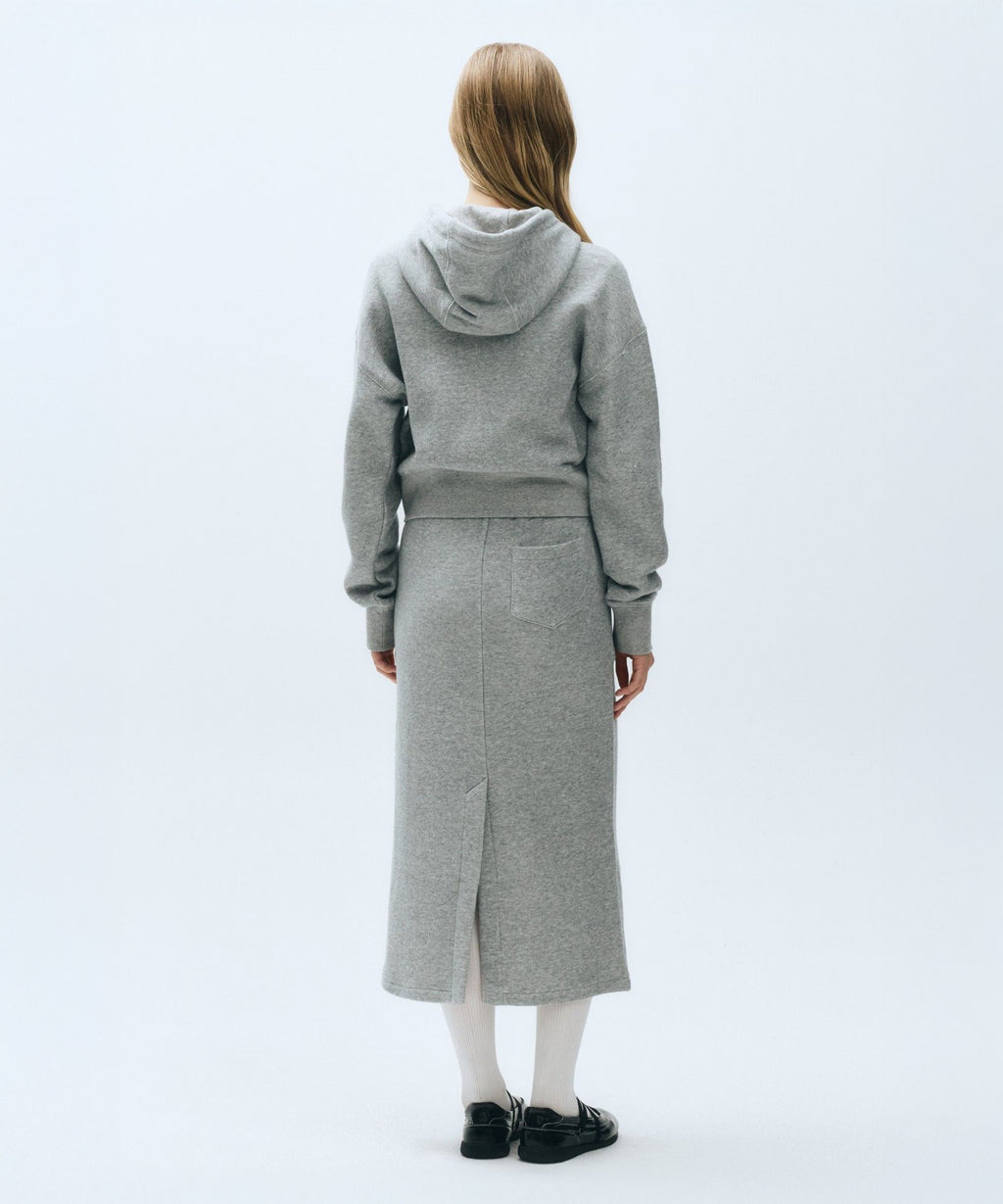 Marithe & Francois Girbaud - Classic Logo Melange Crop Hoodie Zipup (Melange Gray) product image 6 | TRAB K-Fashion Australia