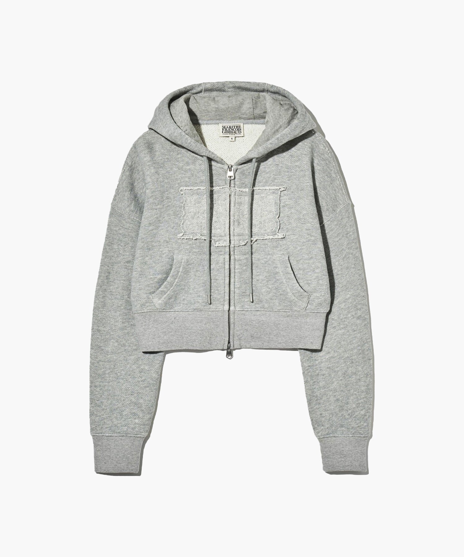 Marithe & Francois Girbaud - Classic Logo Melange Crop Hoodie Zipup (Melange Gray) product image 7 | TRAB K-Fashion Australia