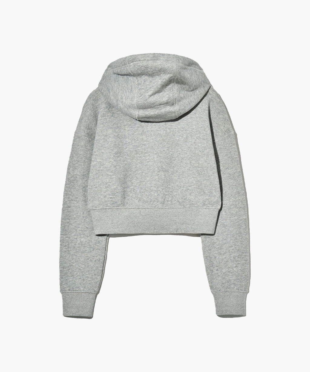 Marithe & Francois Girbaud - Classic Logo Melange Crop Hoodie Zipup (Melange Gray) product image 8 | TRAB K-Fashion Australia