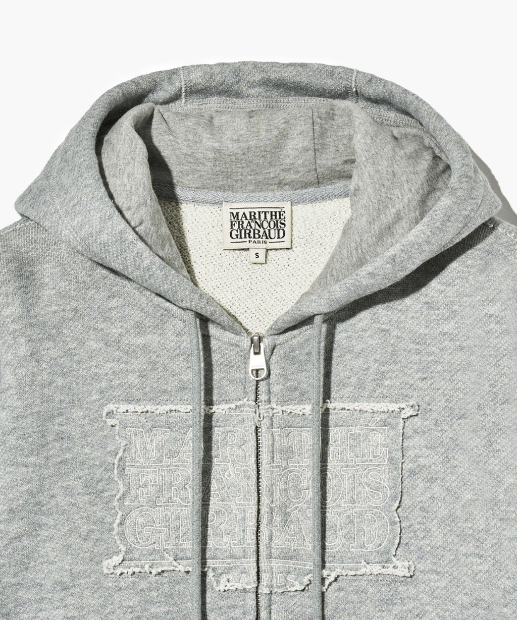 Marithe & Francois Girbaud - Classic Logo Melange Crop Hoodie Zipup (Melange Gray) product image 9 | TRAB K-Fashion Australia