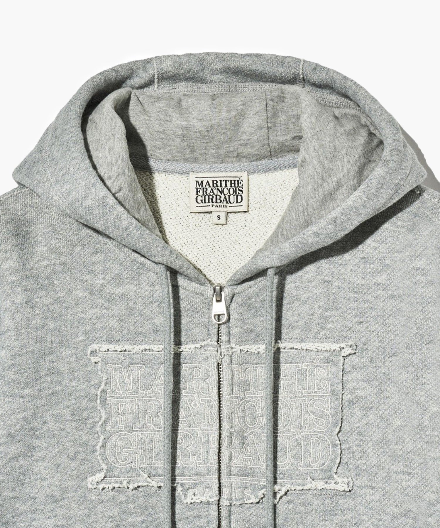 Marithe & Francois Girbaud - Classic Logo Melange Crop Hoodie Zipup (Melange Gray) product image 9 | TRAB K-Fashion Australia