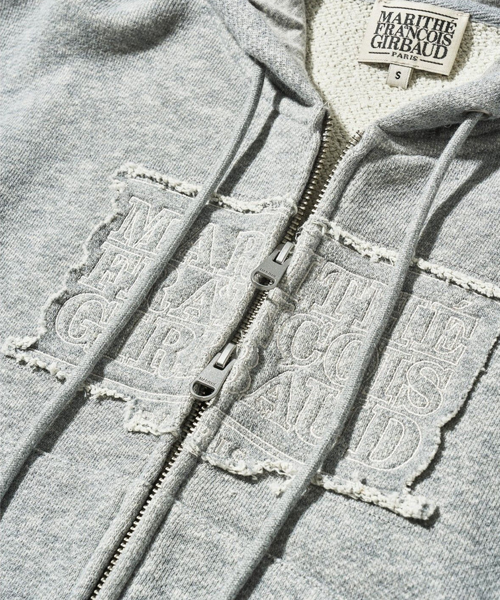 Marithe & Francois Girbaud - Classic Logo Melange Crop Hoodie Zipup (Melange Gray) product image 11 | TRAB K-Fashion Australia