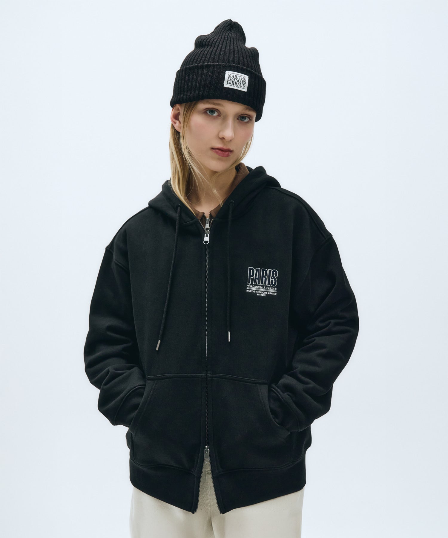 Marithe & Francois Girbaud - Paris Hoodie Zipup (Black) product image 1 | TRAB K-Fashion Australia