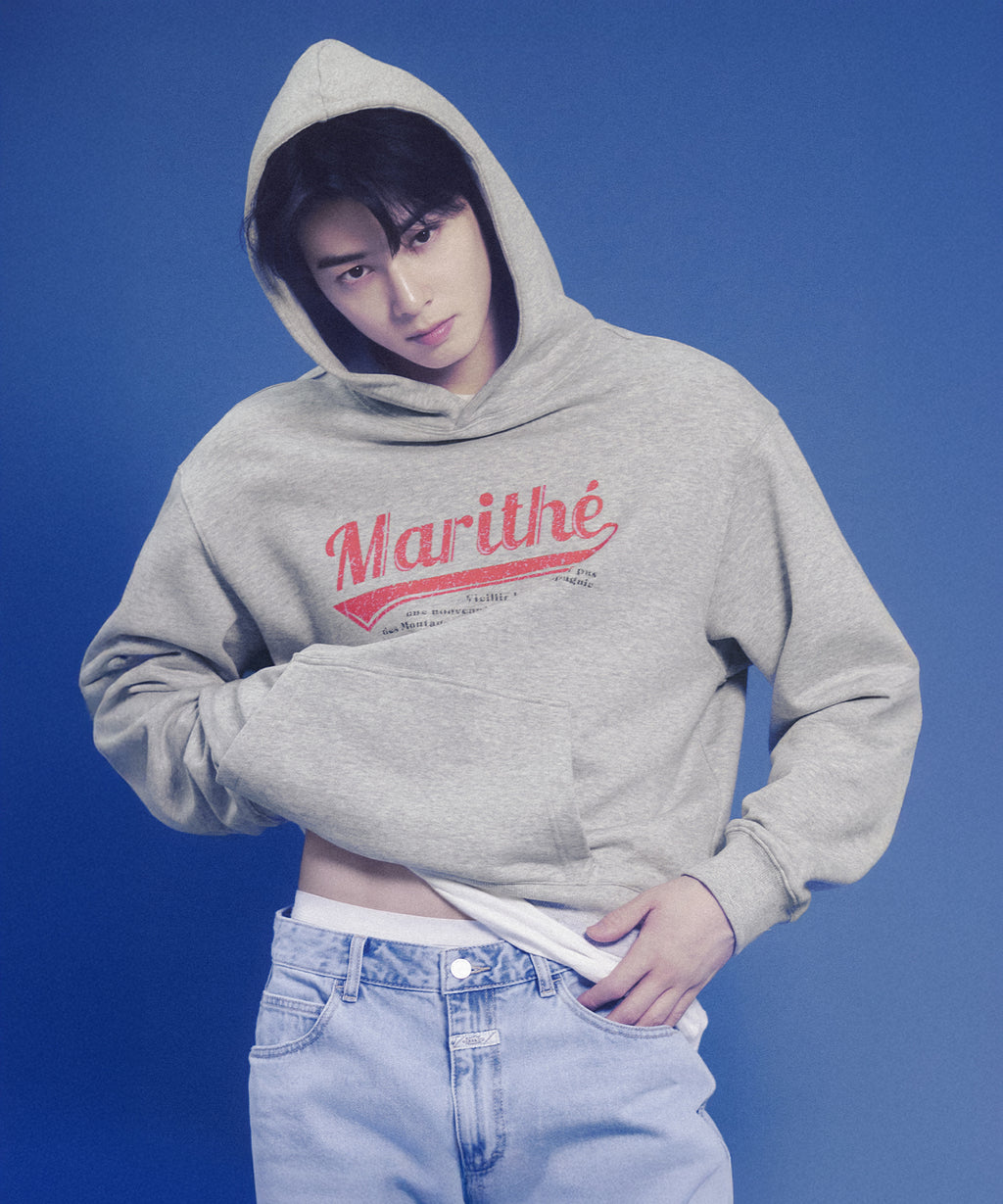 Marithe & Francois Girbaud - Vintage Baseball Hoodie (Heather Gray) product image 2 | TRAB K-Fashion Australia