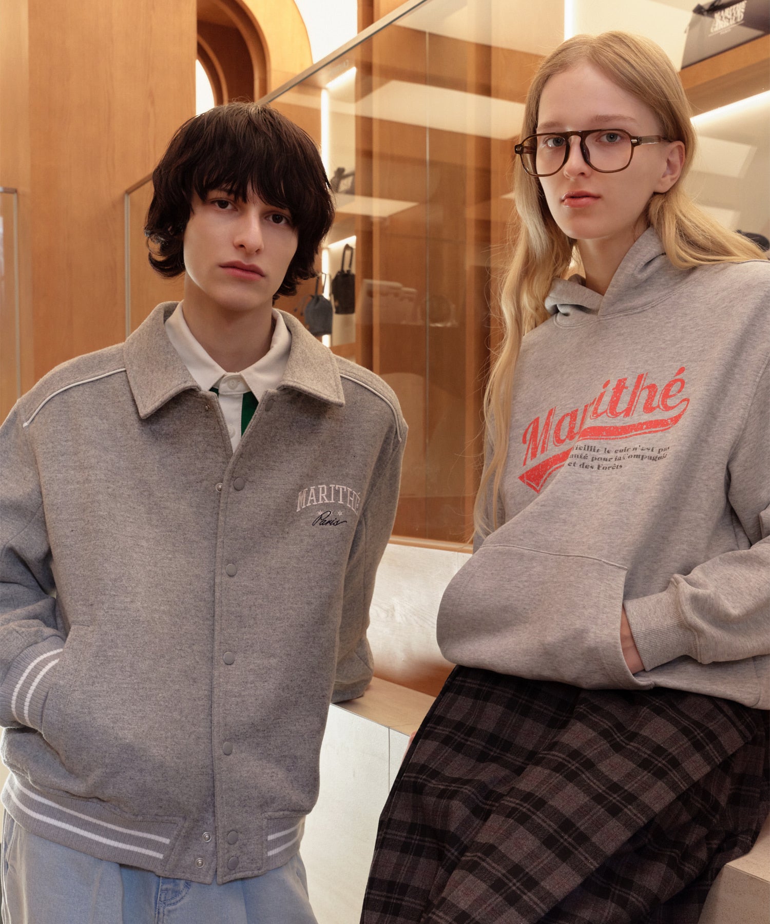 Marithe & Francois Girbaud - Vintage Baseball Hoodie (Heather Gray) product image 10 | TRAB K-Fashion Australia