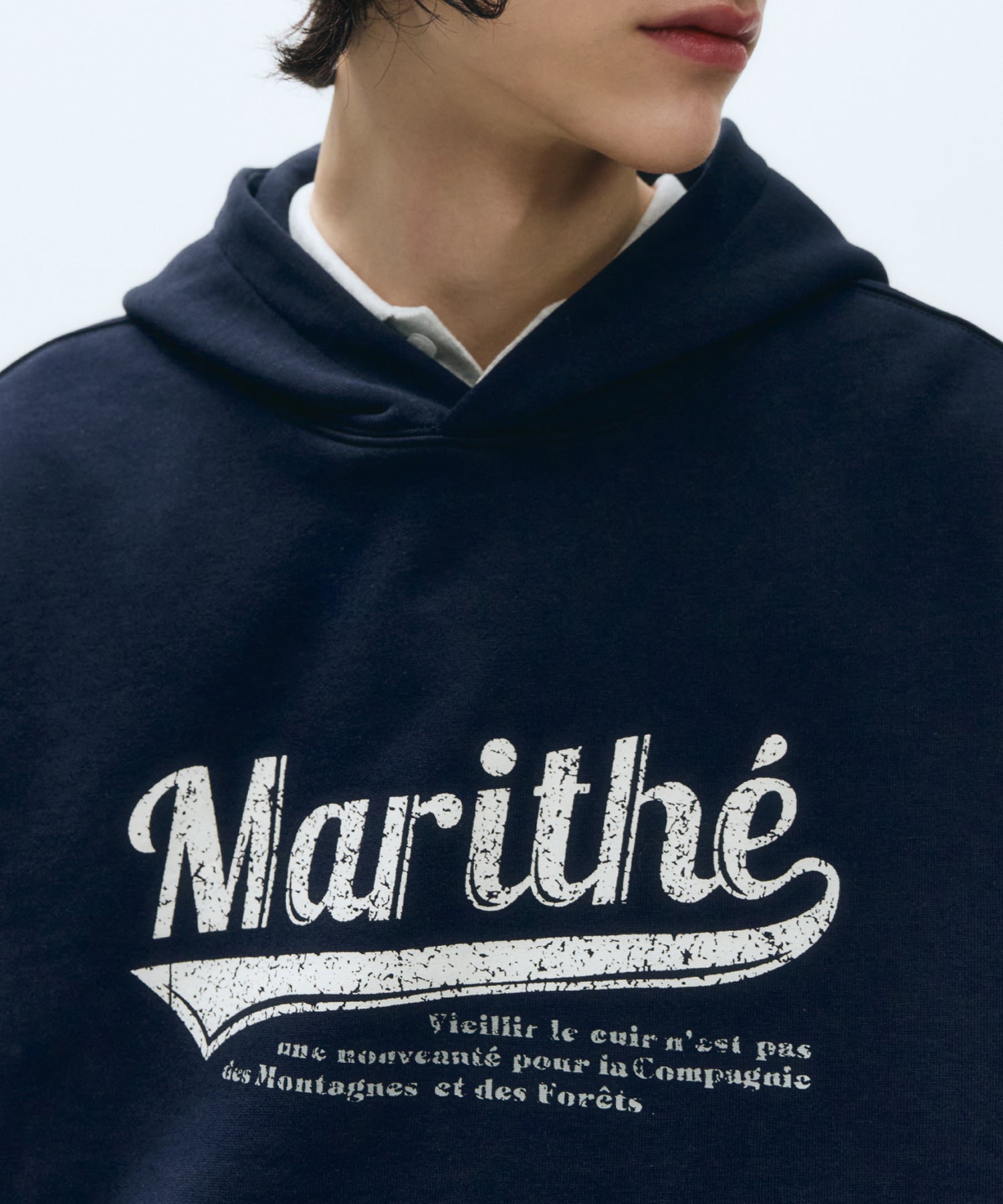 Marithe & Francois Girbaud - Vintage Baseball Hoodie (Navy) product image 3 | TRAB K-Fashion Australia