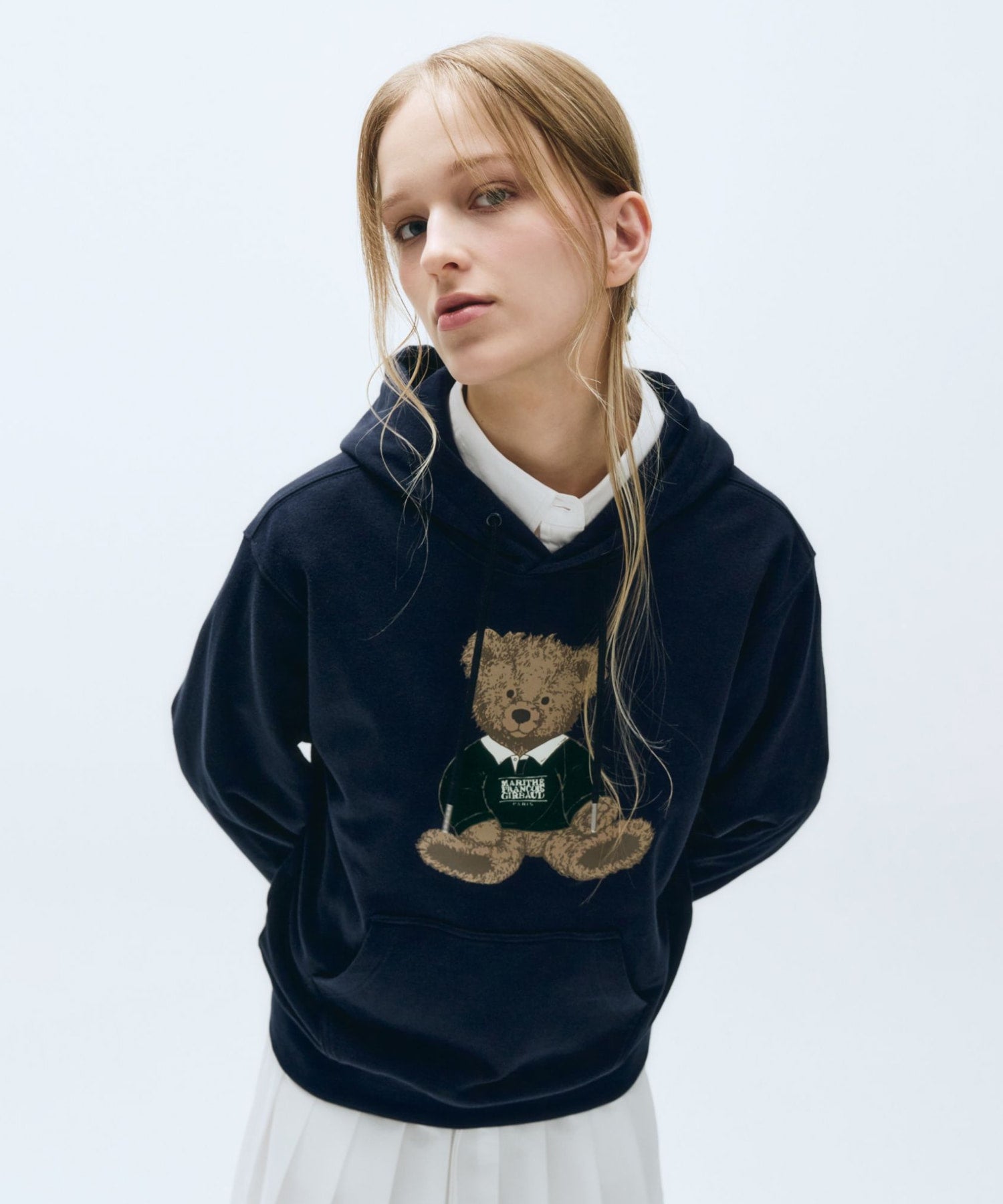 Marithe & Francois Girbaud - Doodle Bear Hoodie (Navy) product image 1 | TRAB K-Fashion Australia