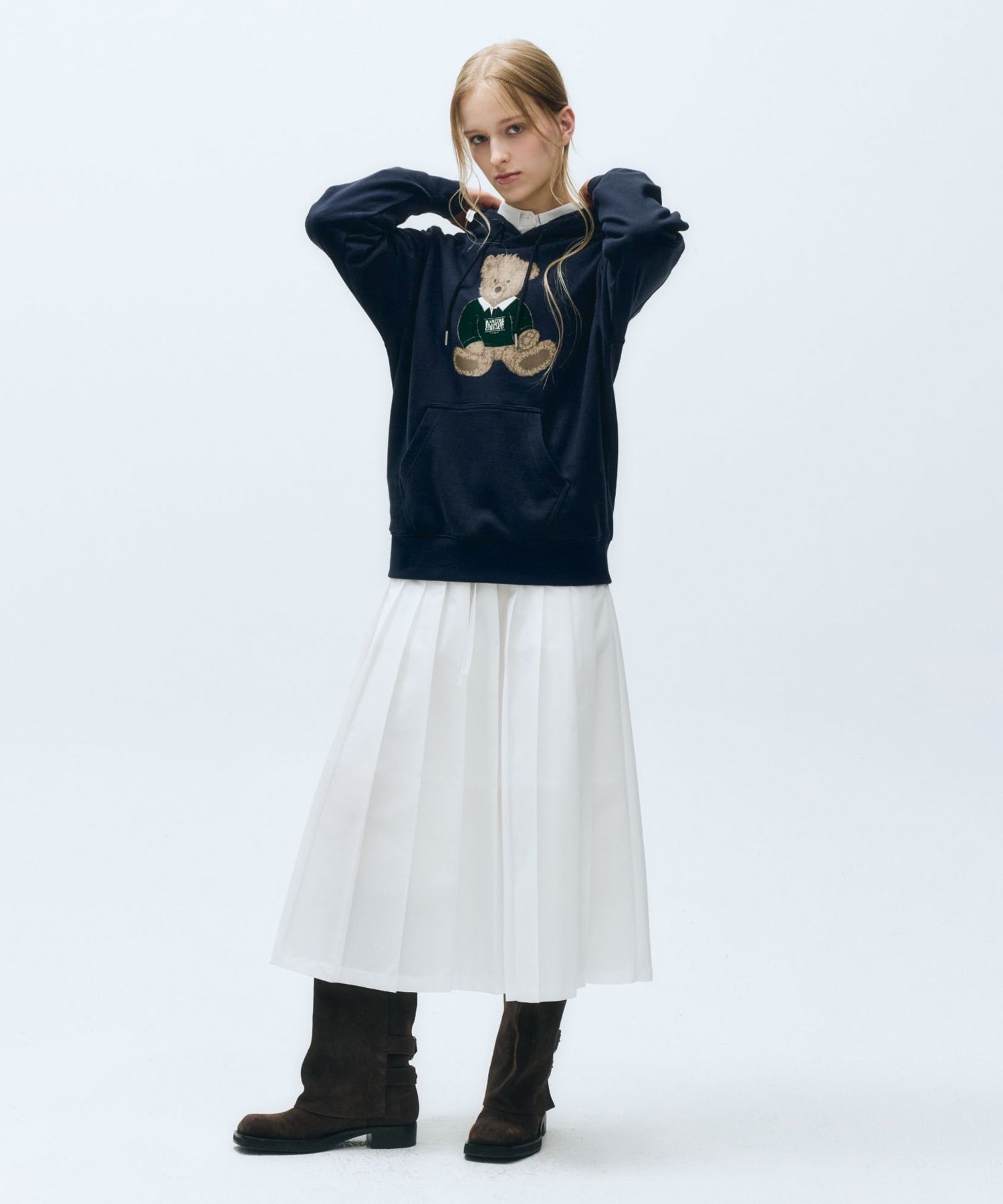 Marithe & Francois Girbaud - Doodle Bear Hoodie (Navy) product image 3 | TRAB K-Fashion Australia
