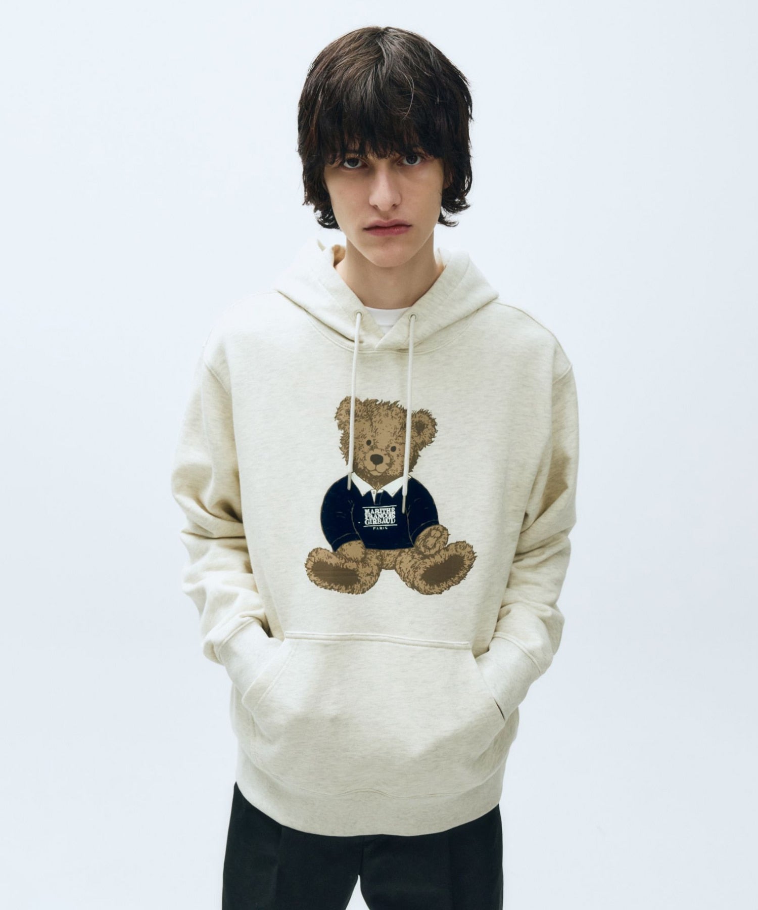 Marithe & Francois Girbaud - Doodle Bear Hoodie (Oatmeal) product image 1 | TRAB K-Fashion Australia