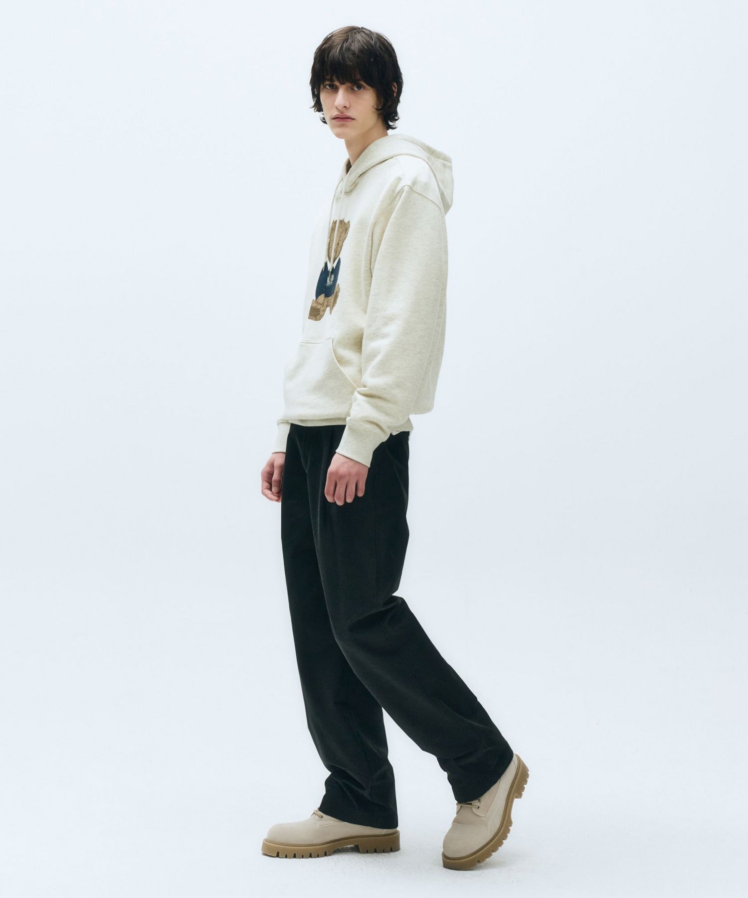 Marithe & Francois Girbaud - Doodle Bear Hoodie (Oatmeal) product image 3 | TRAB K-Fashion Australia