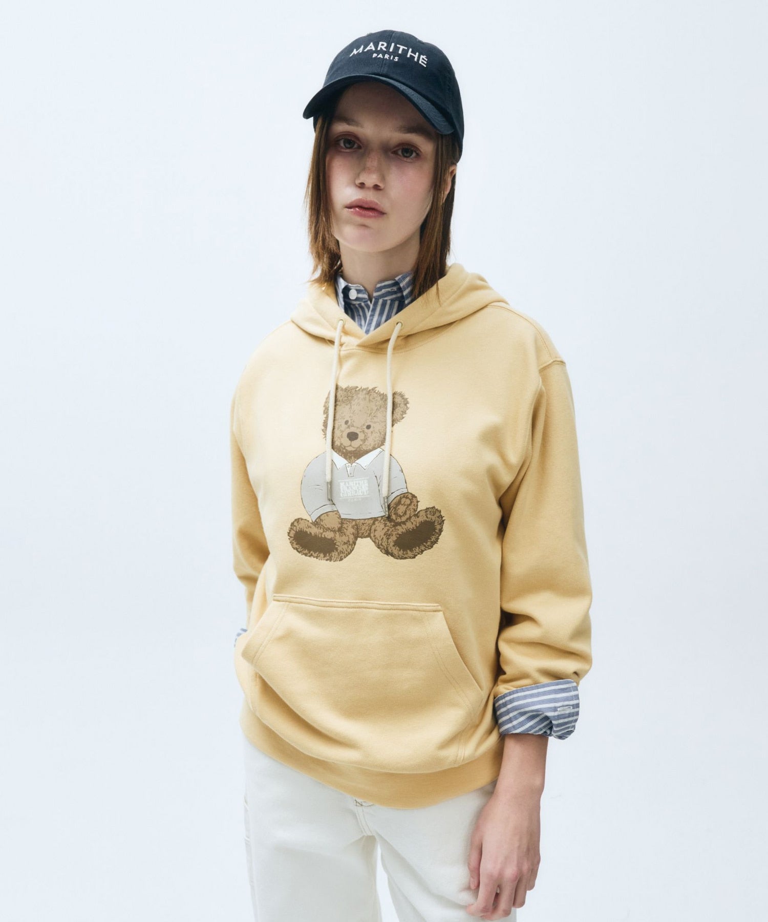 Marithe & Francois Girbaud - Doodle Bear Hoodie (Yellow) product image 1 | TRAB K-Fashion Australia