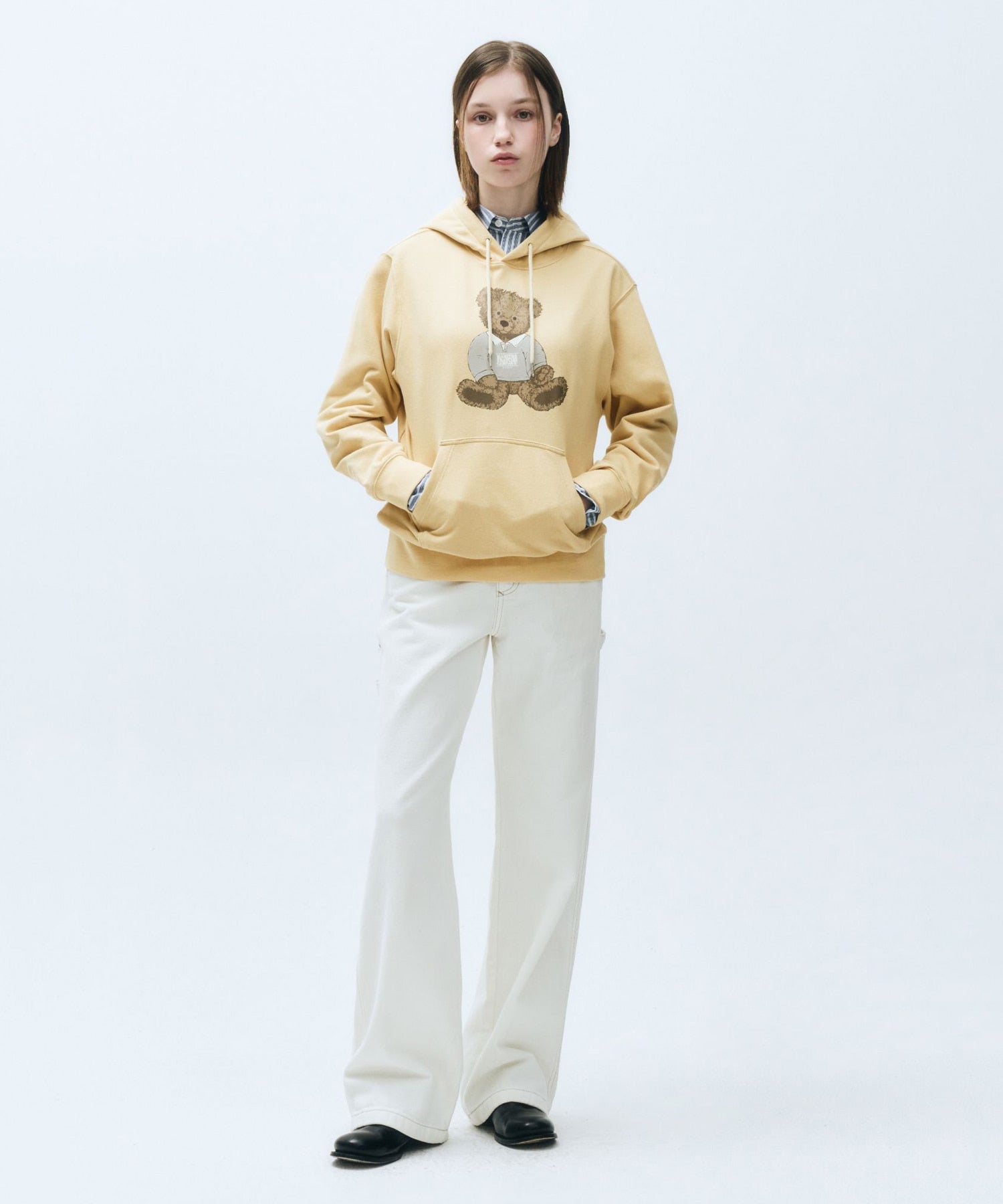 Marithe & Francois Girbaud - Doodle Bear Hoodie (Yellow) product image 3 | TRAB K-Fashion Australia