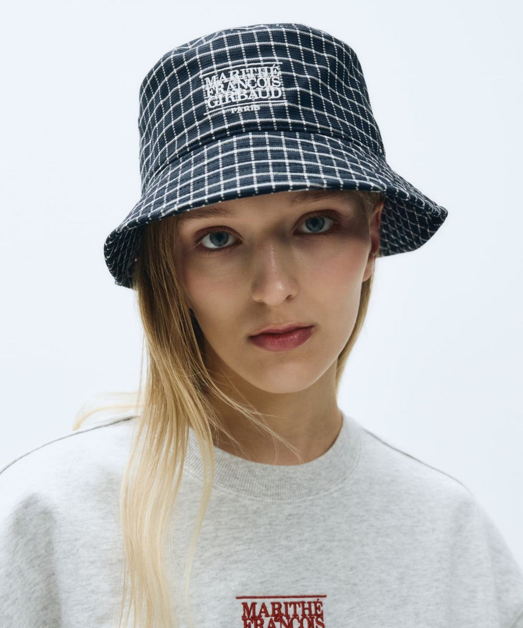 Marithe & Francois Girbaud - Classic Logo Pattern Bucket Hat (Navy) product image 4 | TRAB K-Fashion Australia