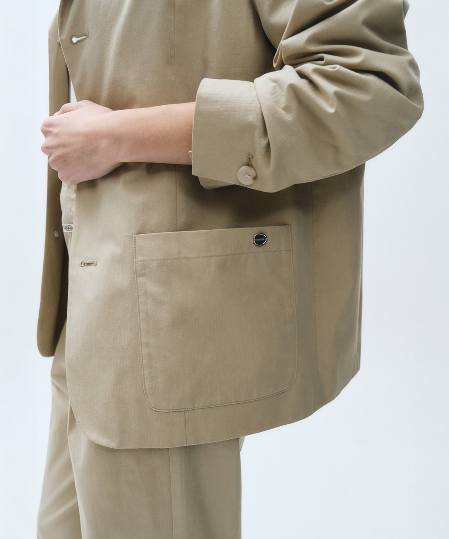 Marithe & Francois Girbaud - Over Fit Cotton Blazer Jacket (Beige) product image 4 | TRAB K-Fashion Australia