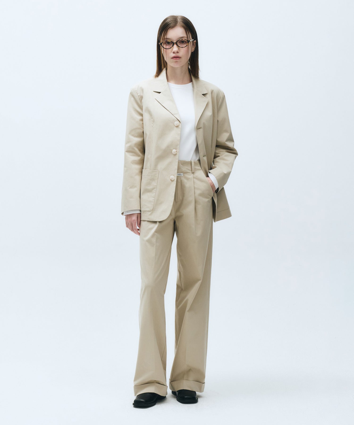 Marithe & Francois Girbaud - Over Fit Cotton Blazer Jacket (Beige) product image 5 | TRAB K-Fashion Australia