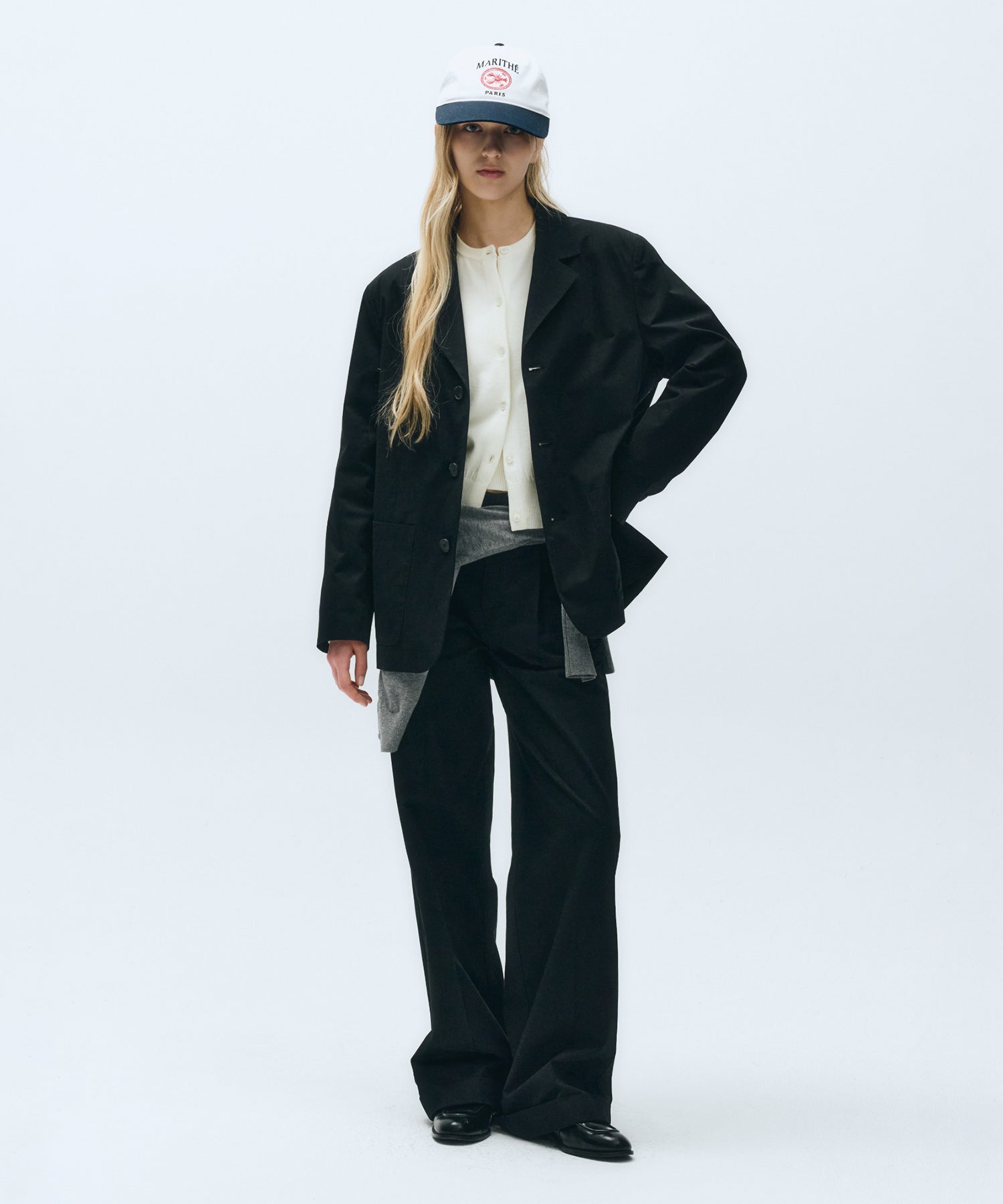 Marithe & Francois Girbaud - Over Fit Cotton Blazer Jacket (Black) product image 5 | TRAB K-Fashion Australia