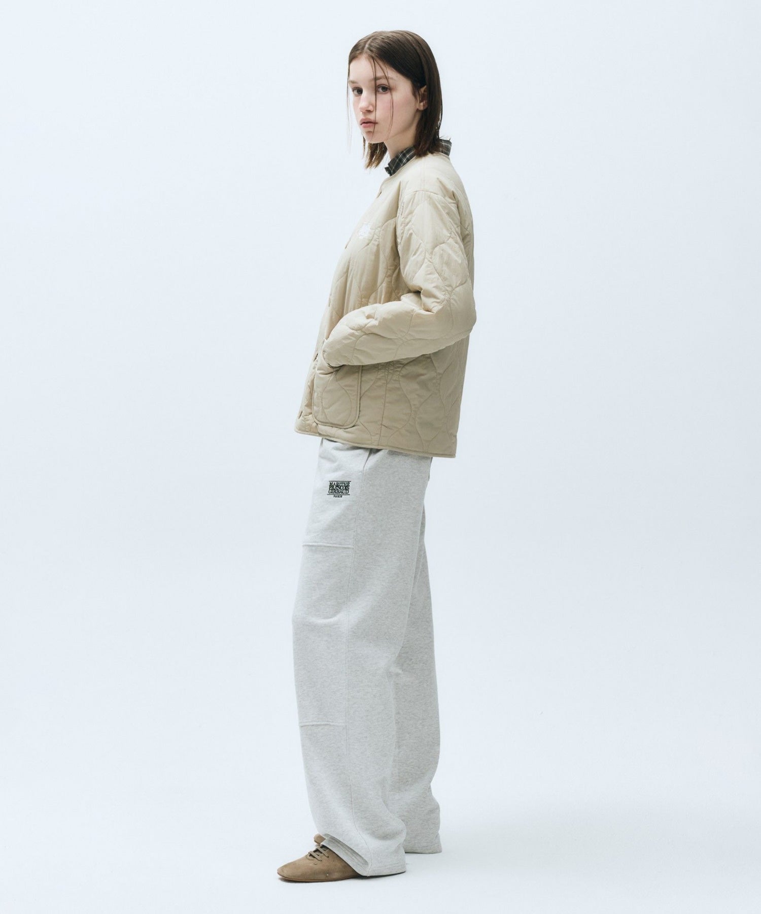 Marithe & Francois Girbaud - Classic Logo Quilting Jacket (Beige) product image 2 | TRAB K-Fashion Australia