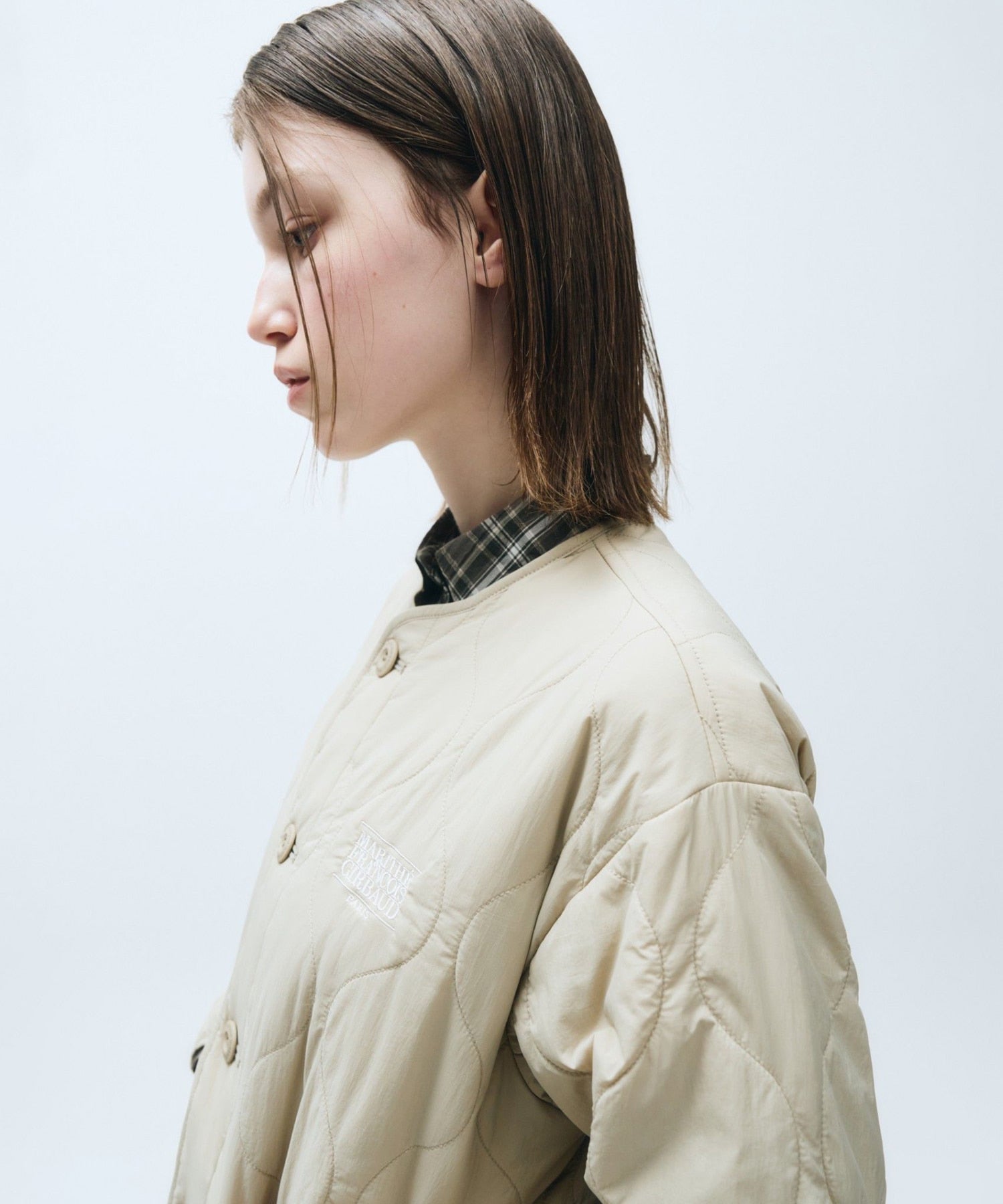 Marithe & Francois Girbaud - Classic Logo Quilting Jacket (Beige) product image 5 | TRAB K-Fashion Australia