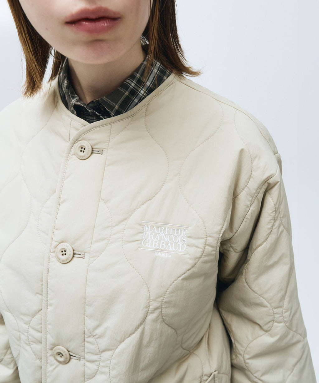 Marithe & Francois Girbaud - Classic Logo Quilting Jacket (Beige) product image 6 | TRAB K-Fashion Australia