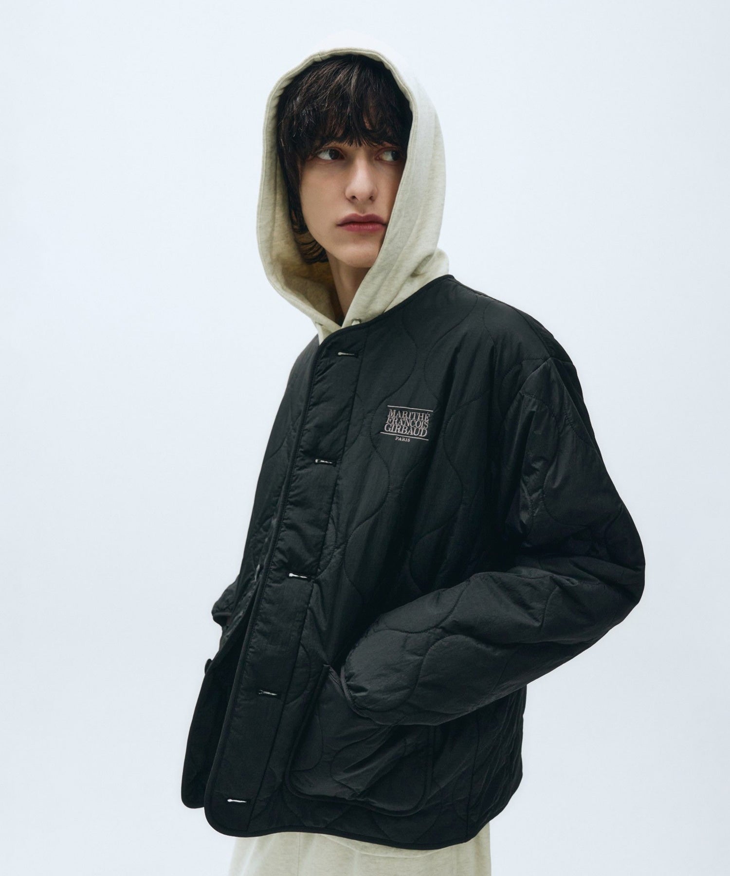 Marithe & Francois Girbaud - Classic Logo Quilting Jacket (Black) product image 1 | TRAB K-Fashion Australia