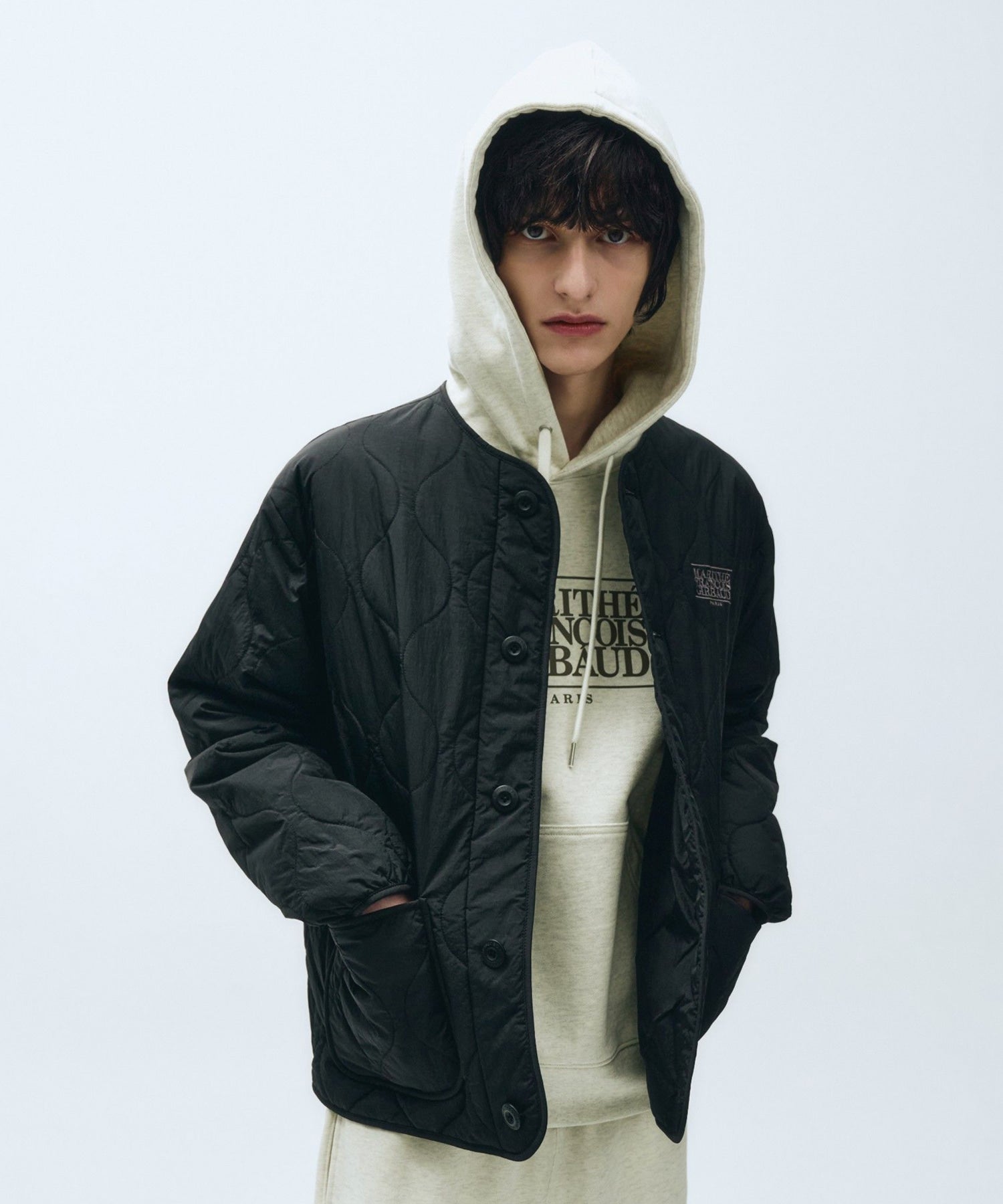 Marithe & Francois Girbaud - Classic Logo Quilting Jacket (Black) product image 2 | TRAB K-Fashion Australia