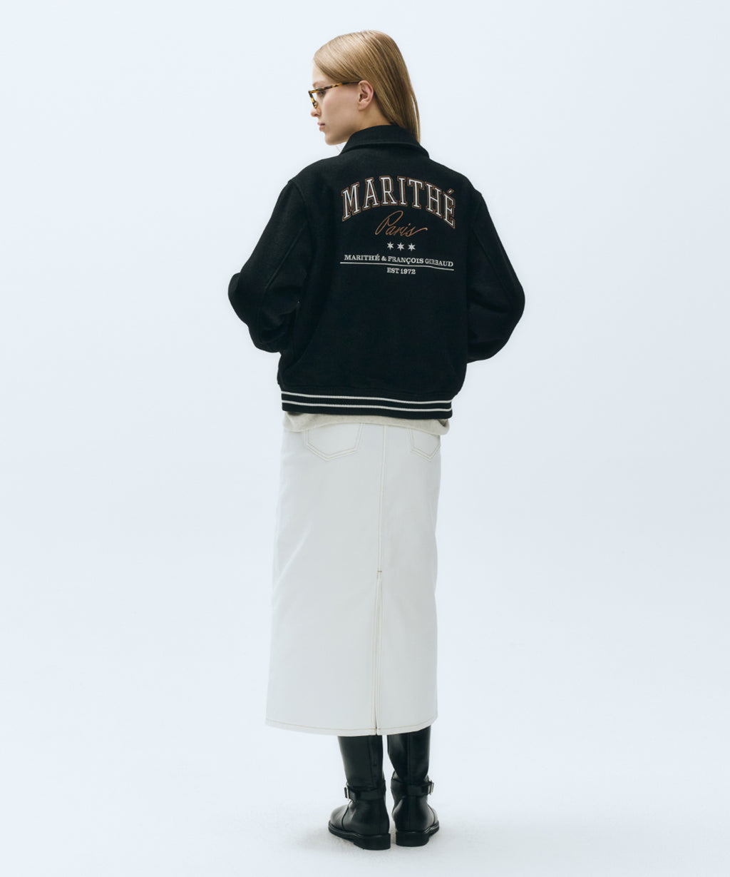 Marithe & Francois Girbaud - Wool Piping Varsity Jacket (Black) product image 6 | TRAB K-Fashion Australia