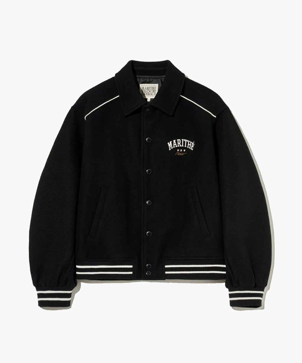 Marithe & Francois Girbaud - Wool Piping Varsity Jacket (Black) product image 7 | TRAB K-Fashion Australia
