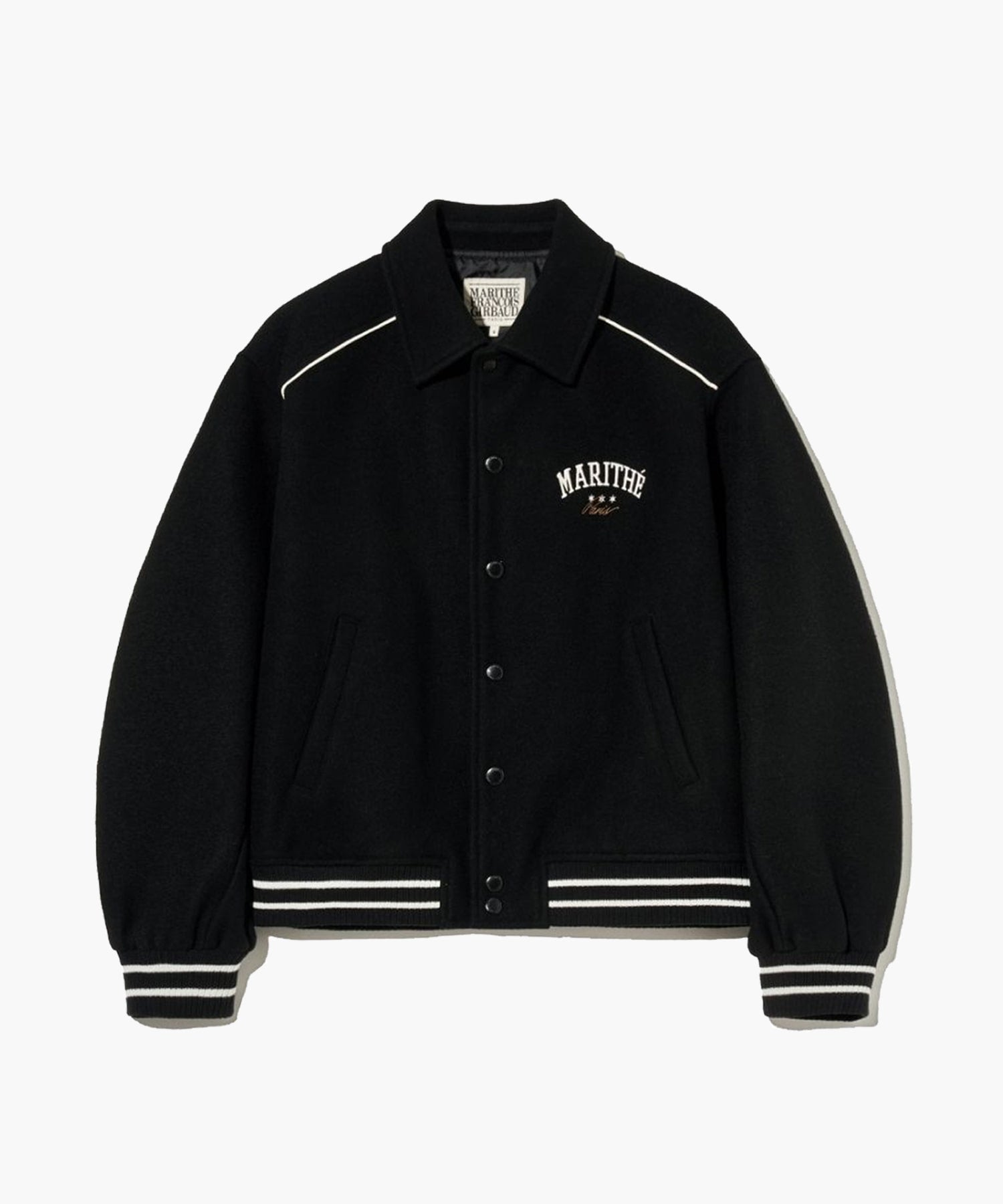 Marithe & Francois Girbaud - Wool Piping Varsity Jacket (Black) product image 7 | TRAB K-Fashion Australia