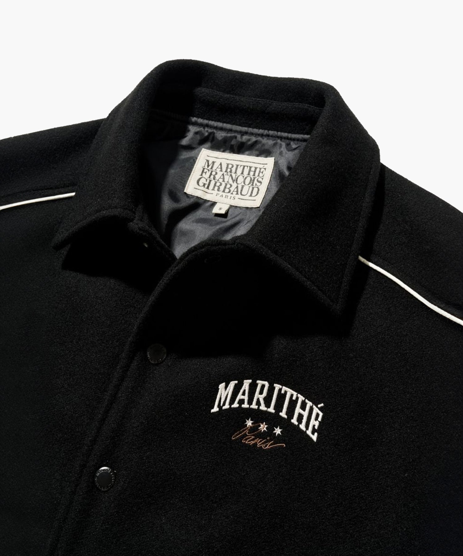 Marithe & Francois Girbaud - Wool Piping Varsity Jacket (Black) product image 14 | TRAB K-Fashion Australia