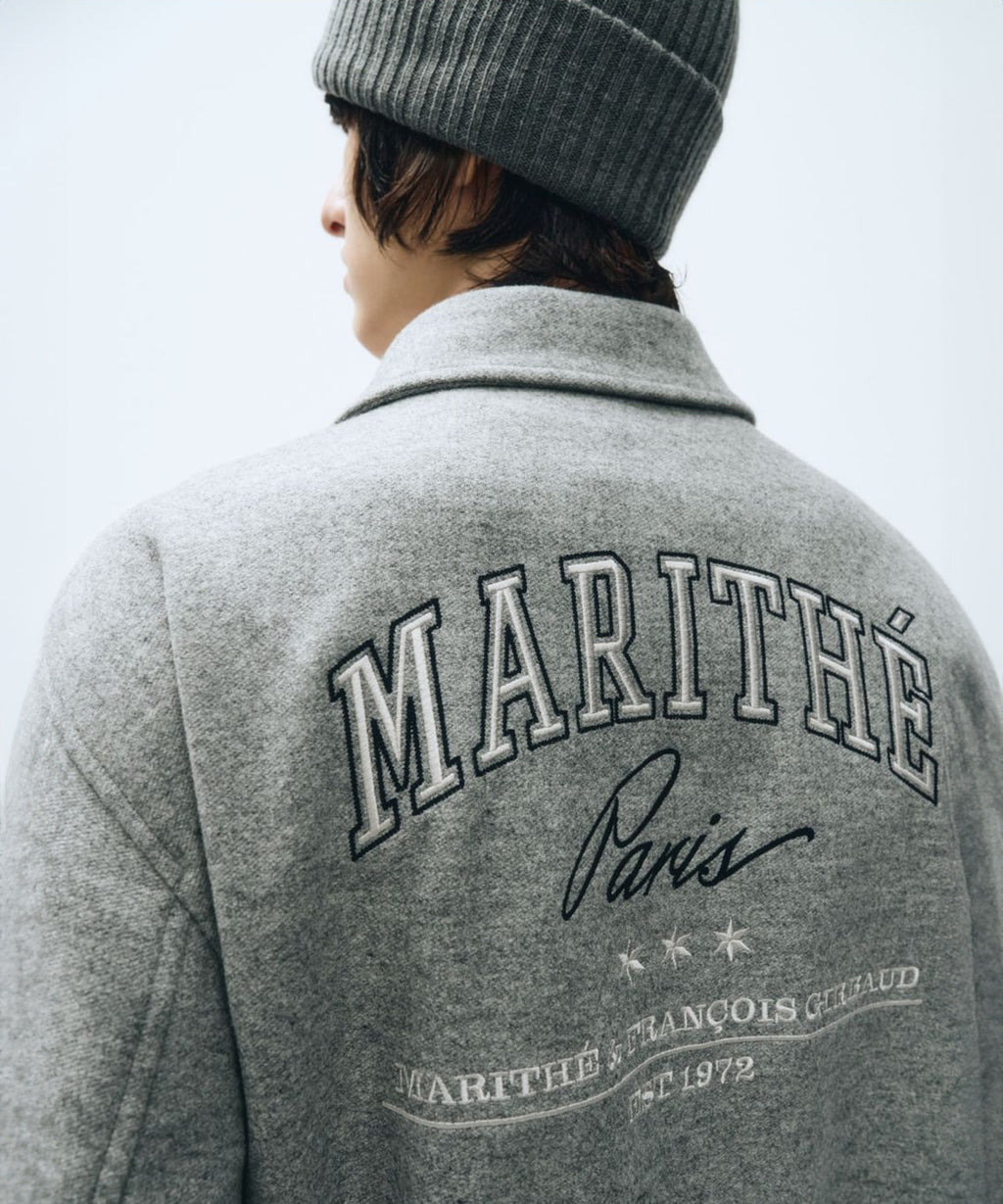 Marithe & Francois Girbaud - Wool Piping Varsity Jacket (Heather Gray) product image 6 | TRAB K-Fashion Australia