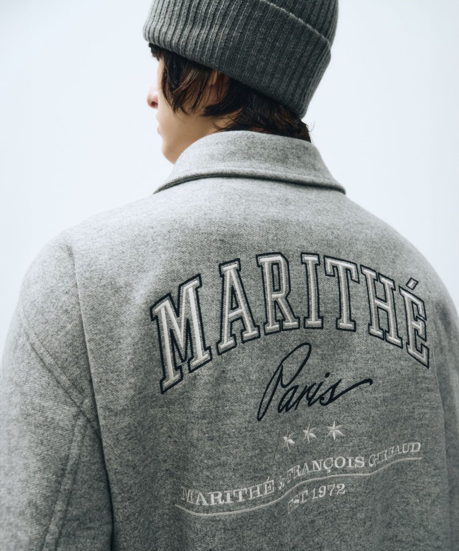 Marithe & Francois Girbaud - Wool Piping Varsity Jacket (Heather Gray) product image 6 | TRAB K-Fashion Australia