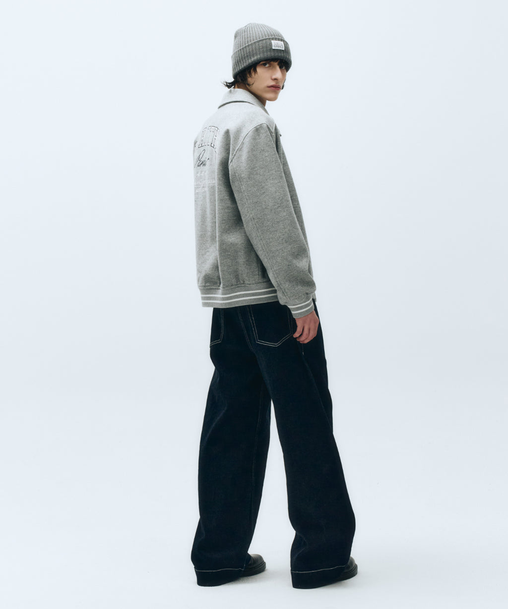 Marithe & Francois Girbaud - Wool Piping Varsity Jacket (Heather Gray) product image 9 | TRAB K-Fashion Australia