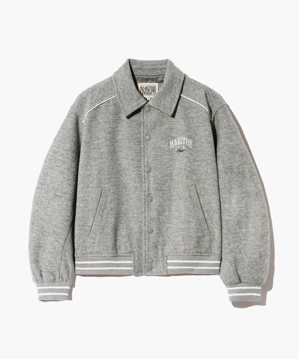 Marithe & Francois Girbaud - Wool Piping Varsity Jacket (Heather Gray) product image 10 | TRAB K-Fashion Australia