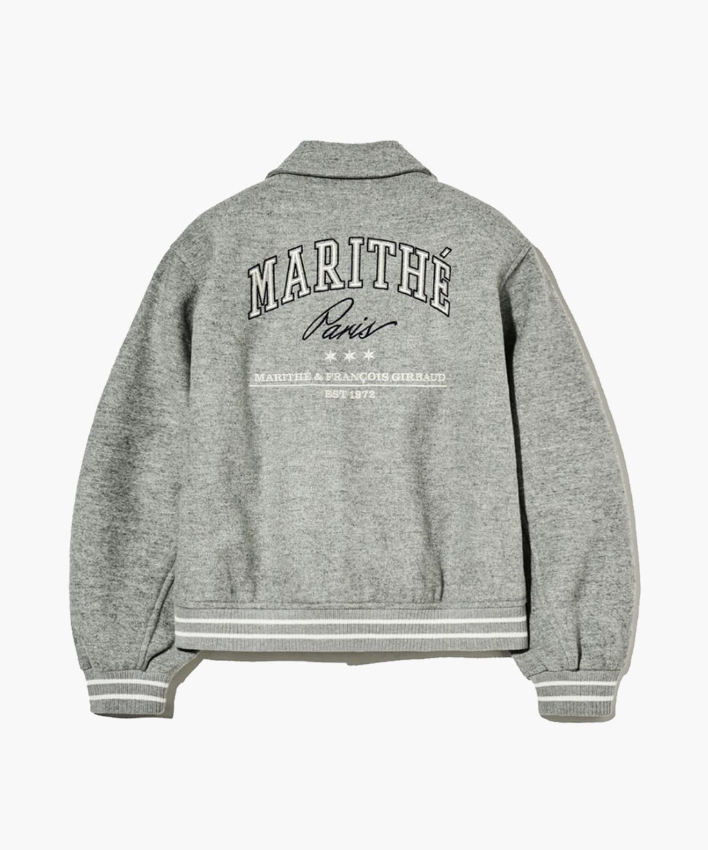 Marithe & Francois Girbaud - Wool Piping Varsity Jacket (Heather Gray) product image 12 | TRAB K-Fashion Australia