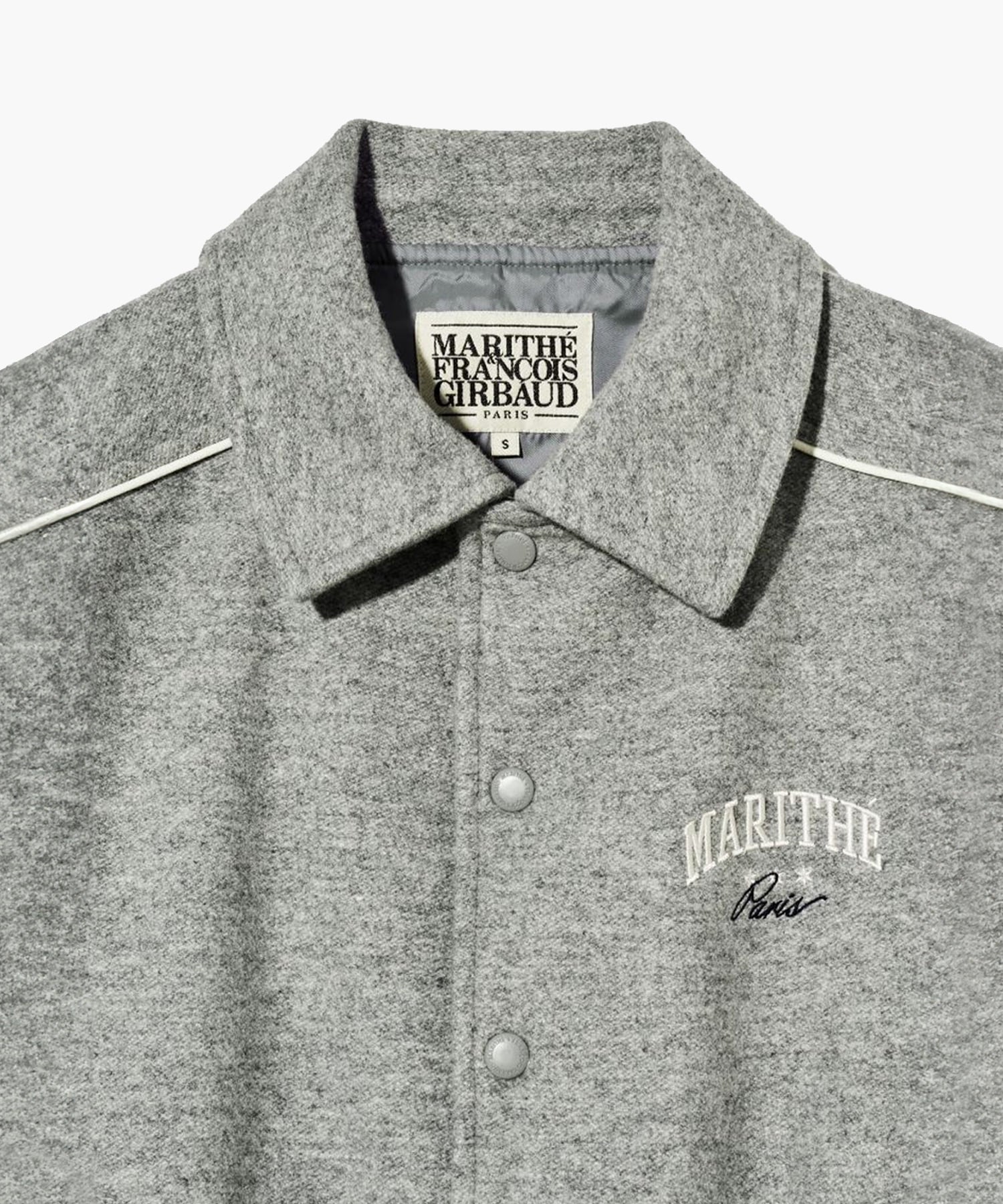 Marithe & Francois Girbaud - Wool Piping Varsity Jacket (Heather Gray) product image 13 | TRAB K-Fashion Australia