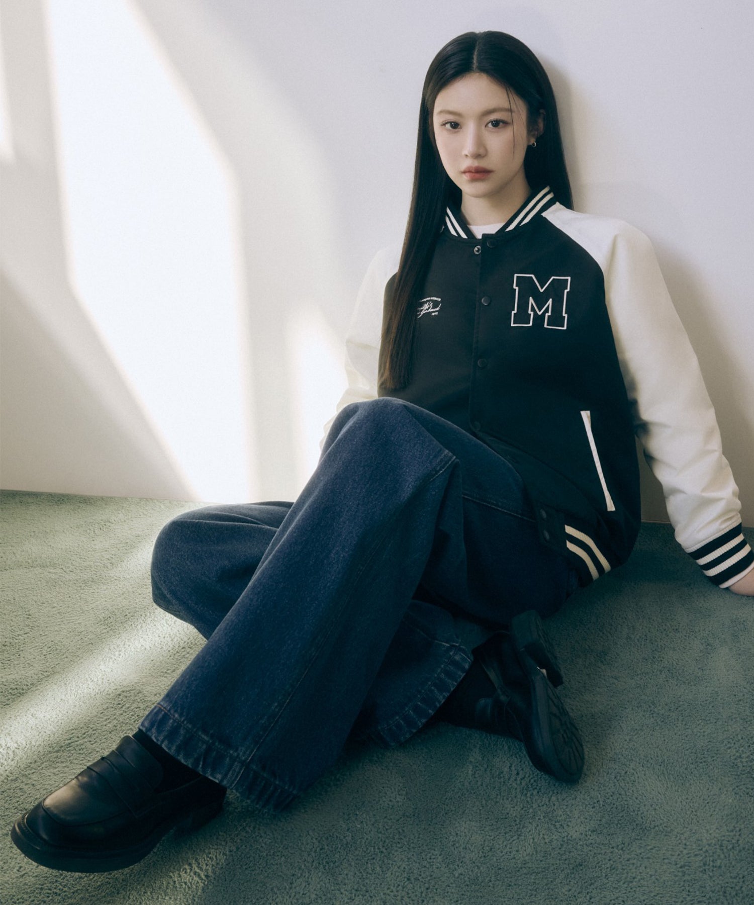 Marithe & Francois Girbaud - Nylon Color Block Baseball Jacket (Ivory) product image 2 | TRAB K-Fashion Australia