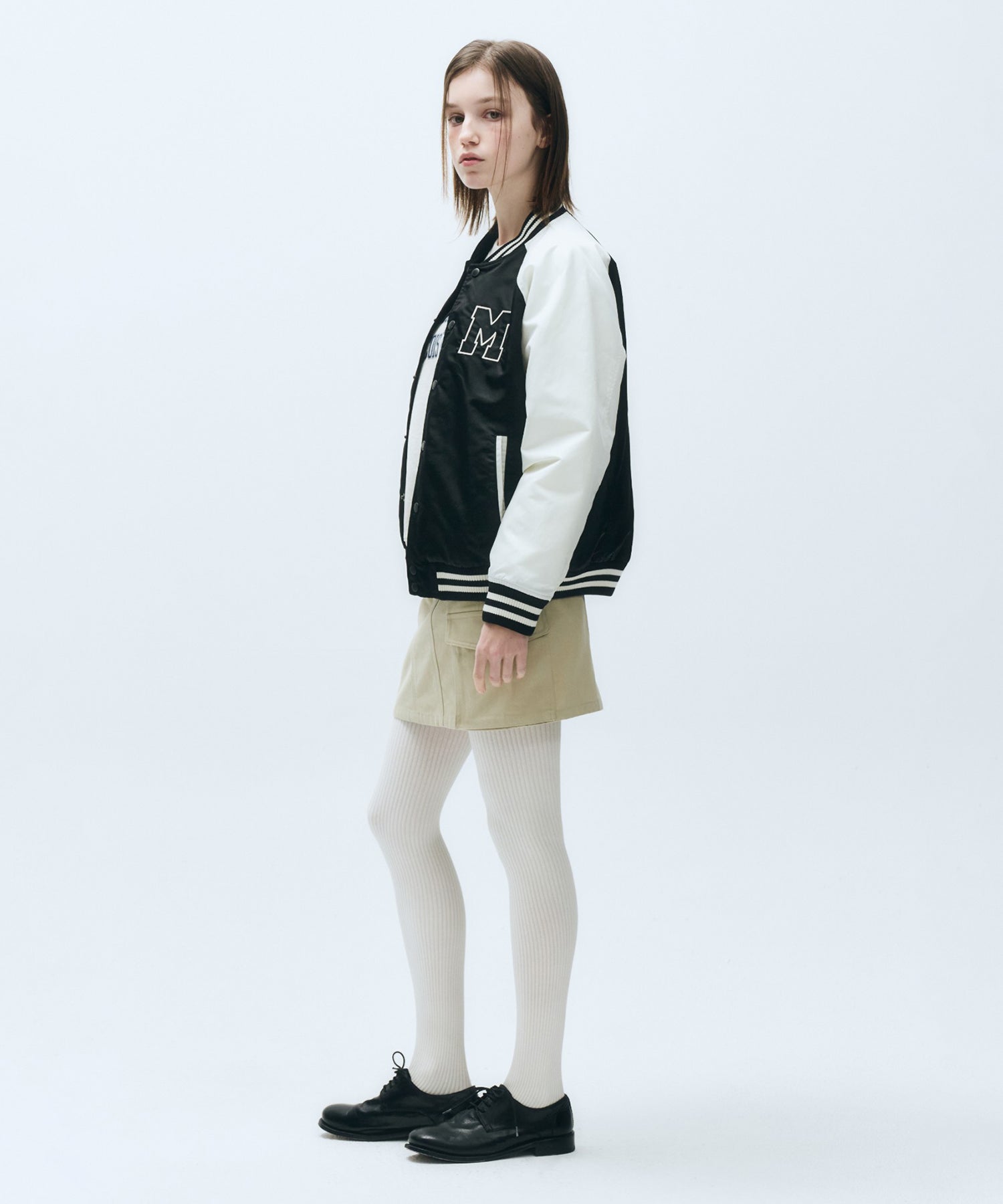 Marithe & Francois Girbaud - Nylon Color Block Baseball Jacket (Ivory) product image 7 | TRAB K-Fashion Australia