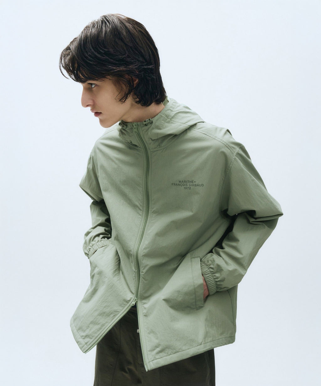 Marithe & Francois Girbaud - Lettering Logo Hoodie Wind Breaker (Mint Gray) product image 1 | TRAB K-Fashion Australia