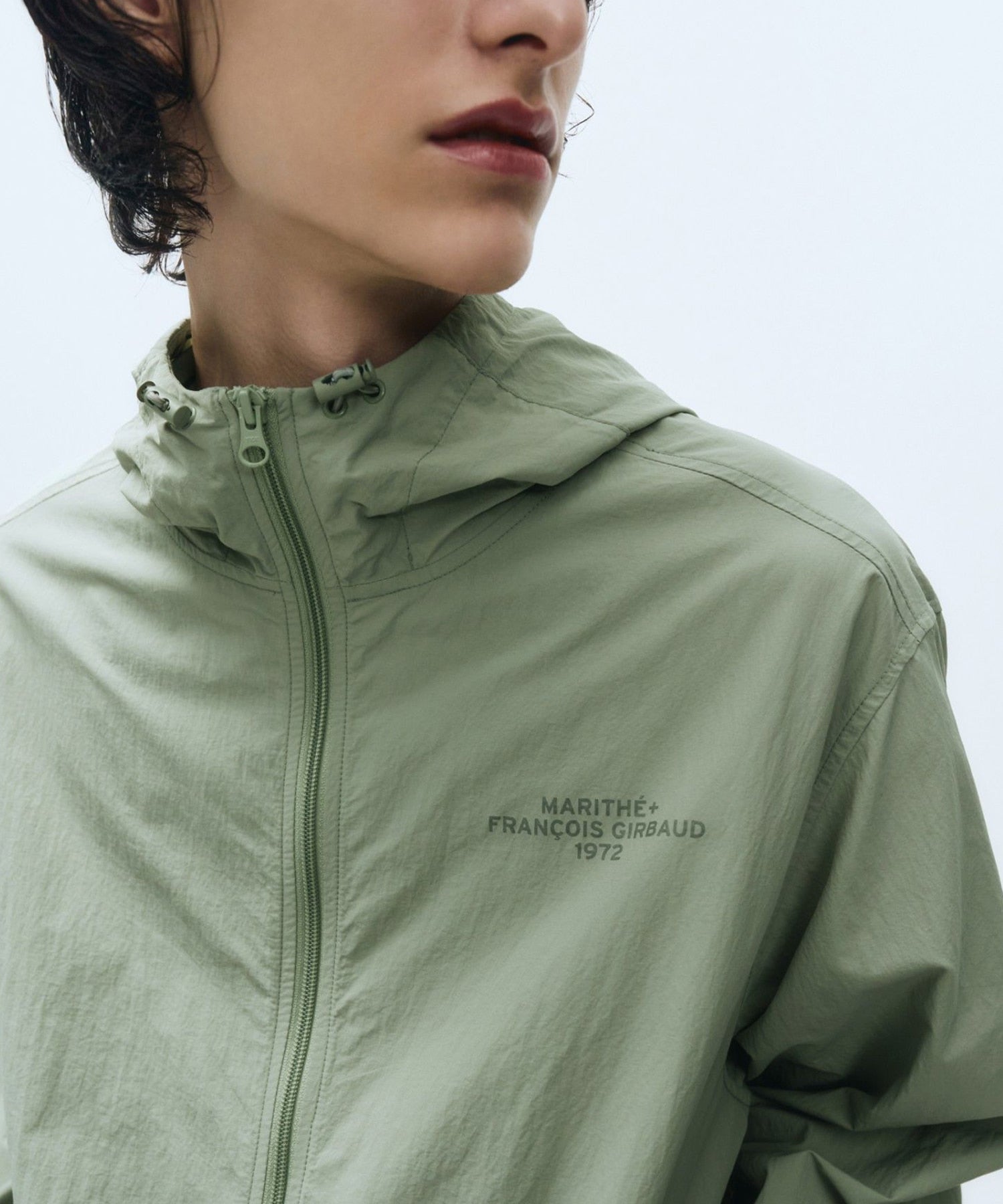 Marithe & Francois Girbaud - Lettering Logo Hoodie Wind Breaker (Mint Gray) product image 8 | TRAB K-Fashion Australia