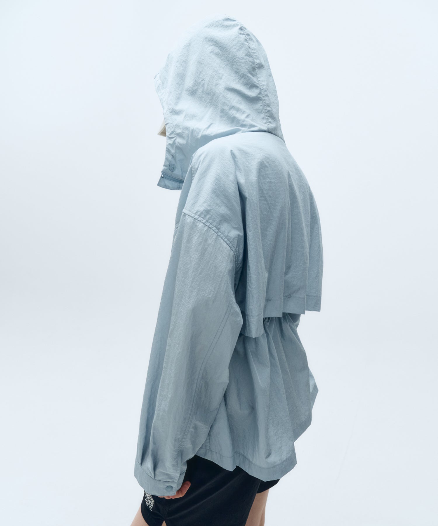 Marithe & Francois Girbaud - Mouvement W Oversized Hooded Windbreaker (Sky Blue) product image 2 | TRAB K-Fashion Australia