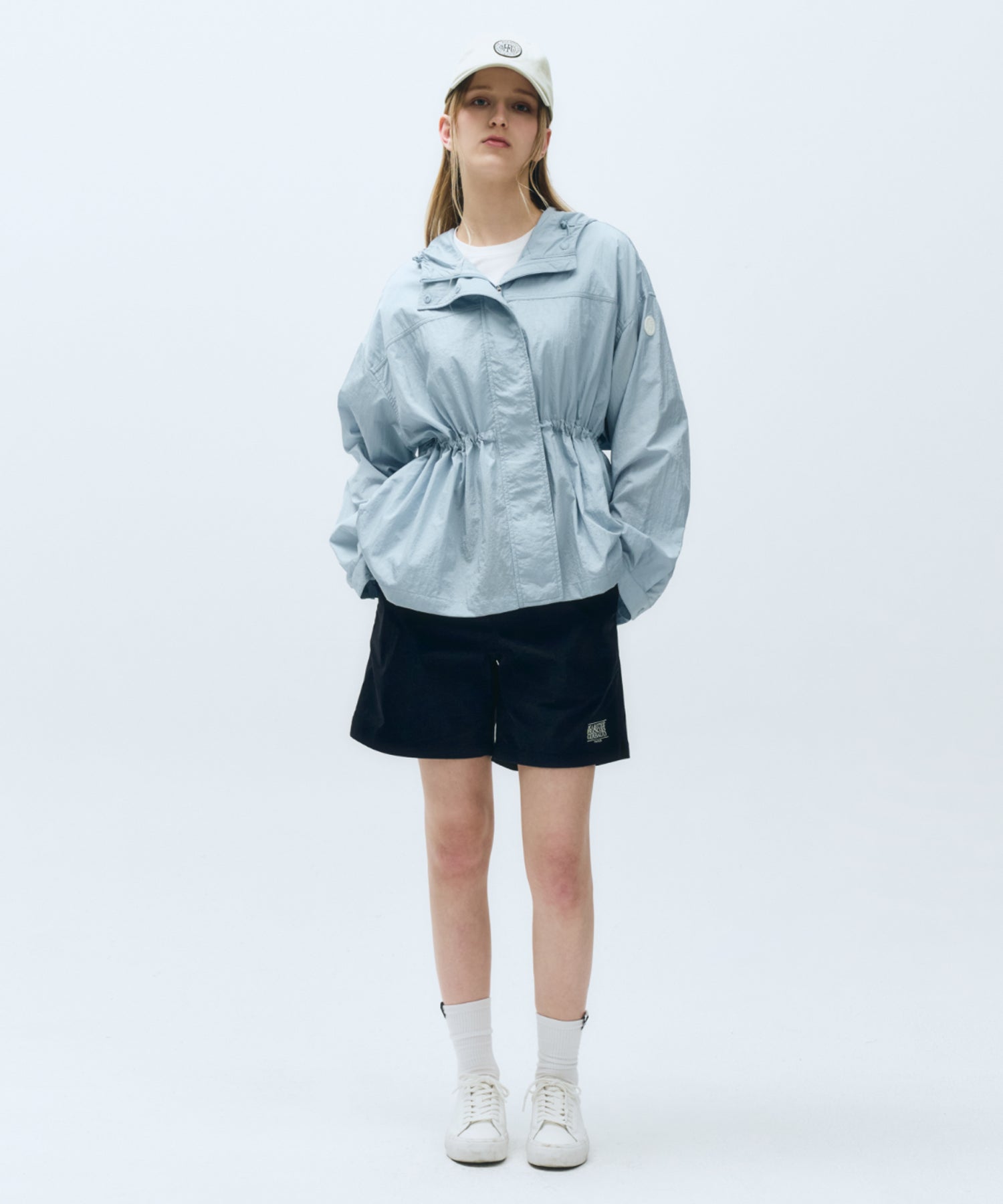 Marithe & Francois Girbaud - Mouvement W Oversized Hooded Windbreaker (Sky Blue) product image 5 | TRAB K-Fashion Australia