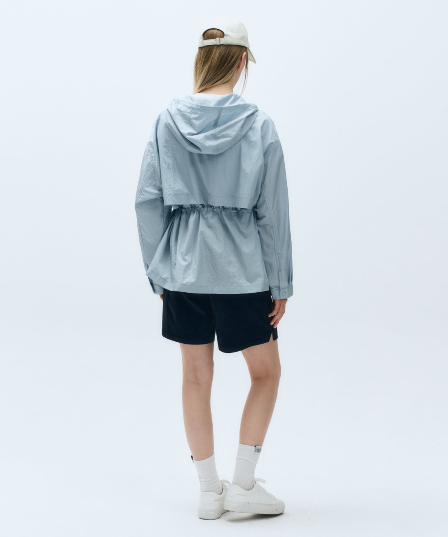Marithe & Francois Girbaud - Mouvement W Oversized Hooded Windbreaker (Sky Blue) product image 6 | TRAB K-Fashion Australia