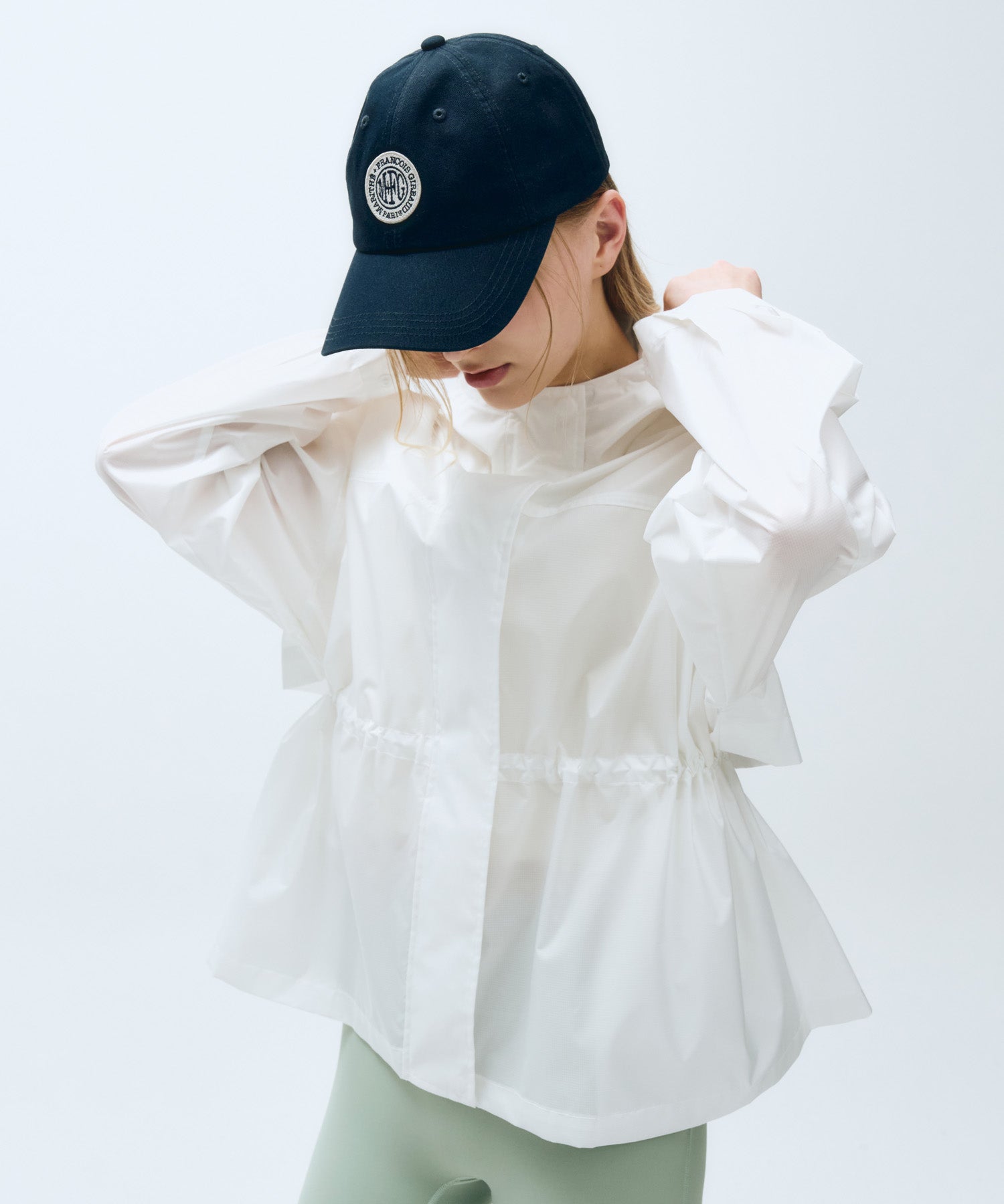 Marithe & Francois Girbaud - Mouvement W Oversized Hooded Windbreaker (White) product image 1 | TRAB K-Fashion Australia