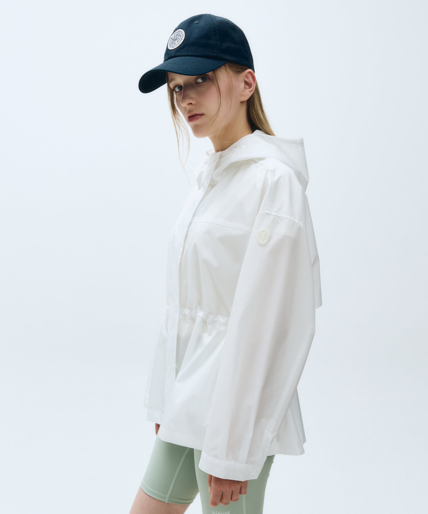 Marithe & Francois Girbaud - Mouvement W Oversized Hooded Windbreaker (White) product image 2 | TRAB K-Fashion Australia