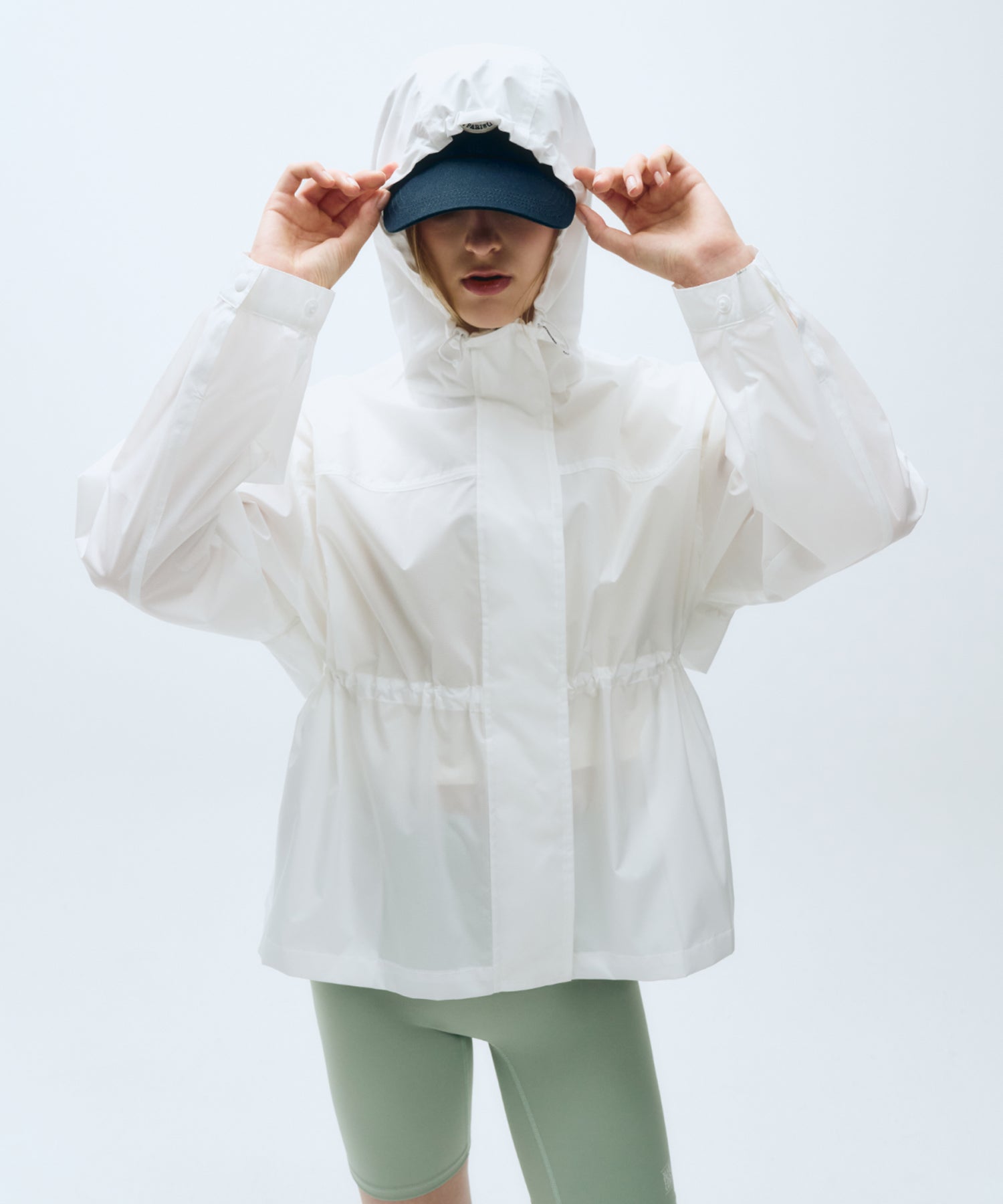 Marithe & Francois Girbaud - Mouvement W Oversized Hooded Windbreaker (White) product image 3 | TRAB K-Fashion Australia